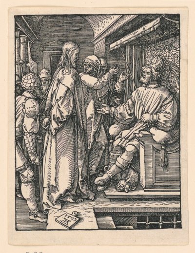 Christus vor Herodes, aus der Serie Die Kleine Passion von Albrecht Dürer