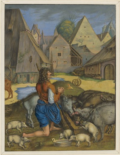 Der verlorene Sohn hütet die Schweine von Albrecht Dürer