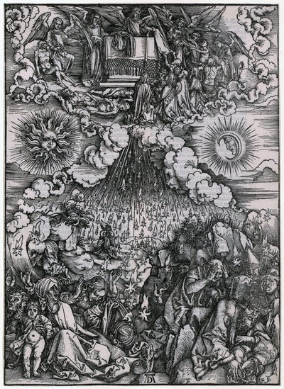 Eröffnung des fünften und sechsten Siegels, IV. Figur, Blatt 6 der Folge "Die Apokalypse" von Albrecht Dürer