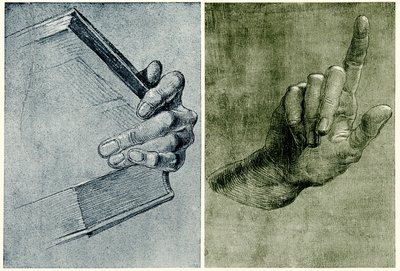 Hand mit Buch von Albrecht Dürer