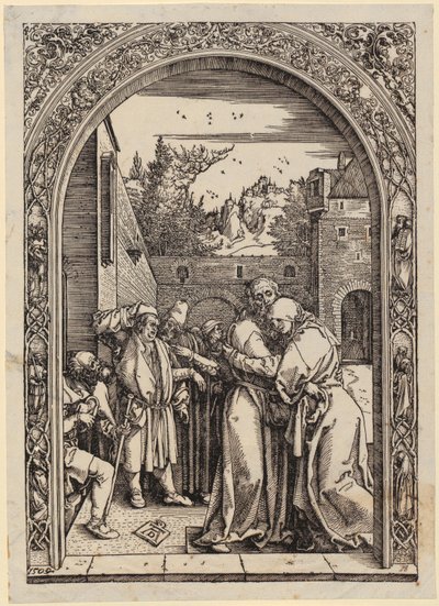 Joachim und Anna unter der Goldenen Pforte, Blatt 4 der Folge "Das Marienleben" von Albrecht Dürer