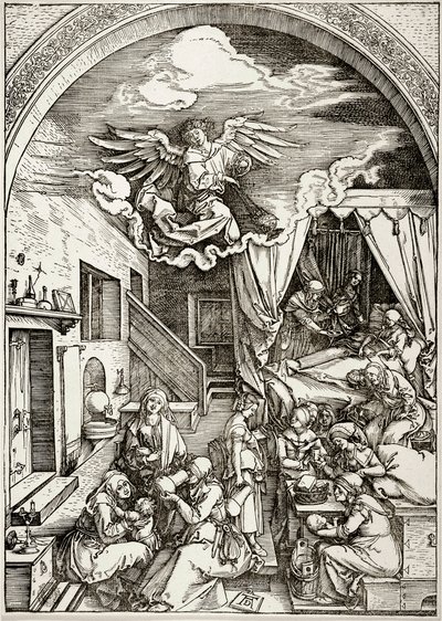 Das Leben der Jungfrau: Die Geburt der Jungfrau (Bartsch 80) von Albrecht Dürer