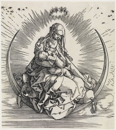 Maria auf der Mondsichel (Titelblatt des Marienlebens) von Albrecht Dürer