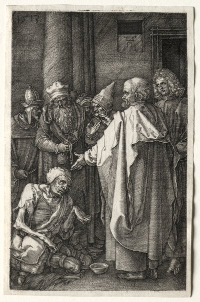 Petrus und Johannes heilen den Gelähmten am Tempeltor von Albrecht Dürer