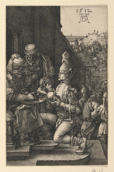 Pilatus wäscht seine Hände, aus der Kupferstichpassion von Albrecht Dürer