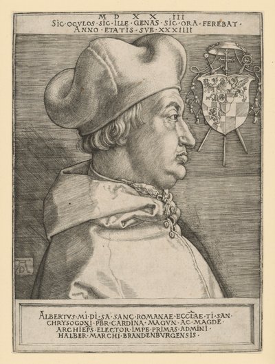 Porträt des Kardinals Albrecht von Brandenburg (Der große Kardinal) von Albrecht Dürer