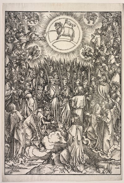Offenbarung des Johannes: Die Anbetung des Lammes, 1511 von Albrecht Dürer