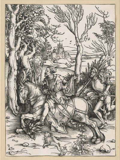 Ritter zu Pferd und Landsknecht von Albrecht Dürer