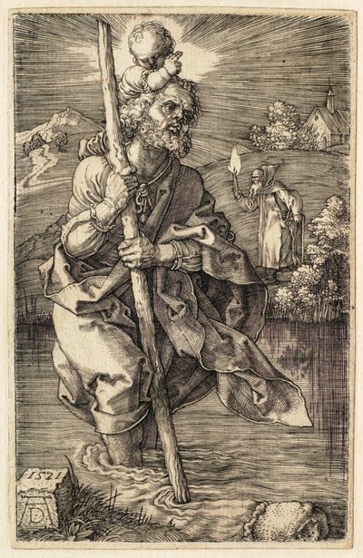 Der nach rechts gewandte heilige Christophorus von Albrecht Dürer