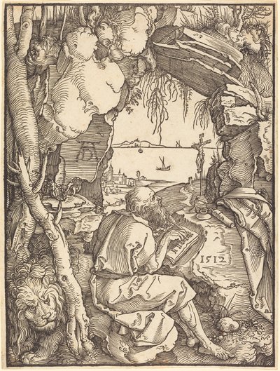Heiliger Hieronymus in einer Höhle von Albrecht Dürer