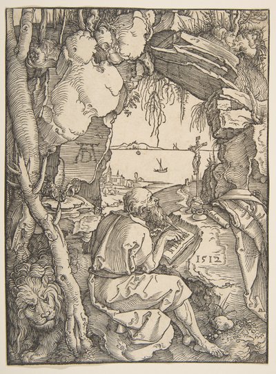 Heiliger Hieronymus in einer Höhle von Albrecht Dürer