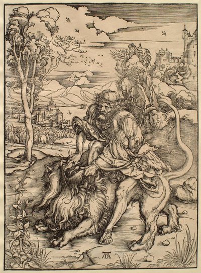 Samson kämpft mit dem Löwen von Albrecht Dürer