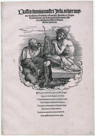 Schmerzensmann und der Landsknecht, Blatt 1 der Folge "Die Große Passion" von Albrecht Dürer