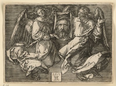 Schweißtuch der Veronika, von zwei Engeln gehalten von Albrecht Dürer