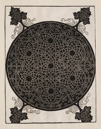 Sechster Knoten, 7 kleine Knotensysteme mit schwarzen Mittelpunkten von Albrecht Dürer