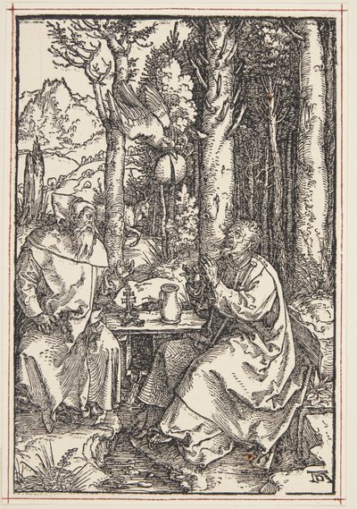 Der heilige Antonius besucht den heiligen Paulus in der Wüste von Albrecht Dürer