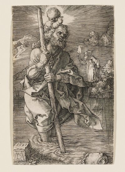 Der heilige Christophorus mit nach rechts gewandtem Kopf von Albrecht Dürer
