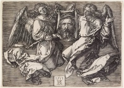 Schweißtuch von zwei Engeln gehalten von Albrecht Dürer