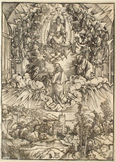Die Apokalypse: Heiliger Johannes vor Gott und den Ältesten von Albrecht Dürer