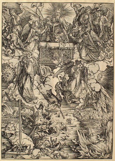 Die Apokalypse: Die sieben Engel mit den Trompeten von Albrecht Dürer