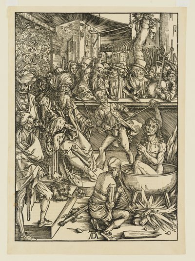 Der versuchte Märtyrertod des Heiligen Johannes, in einem Kessel mit brennendem Öl, unter Domitian von Albrecht Dürer