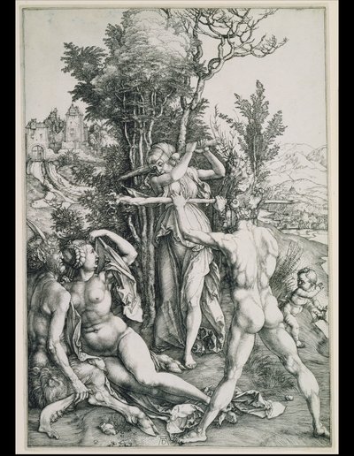 Der Kampf zwischen Tugend und Vergnügen in Gegenwart des Herkules von Albrecht Dürer