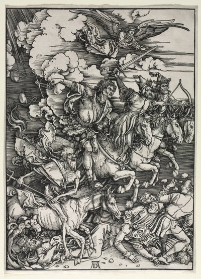 Die vier Reiter, aus der Apokalypse, ca. 1498 von Albrecht Dürer