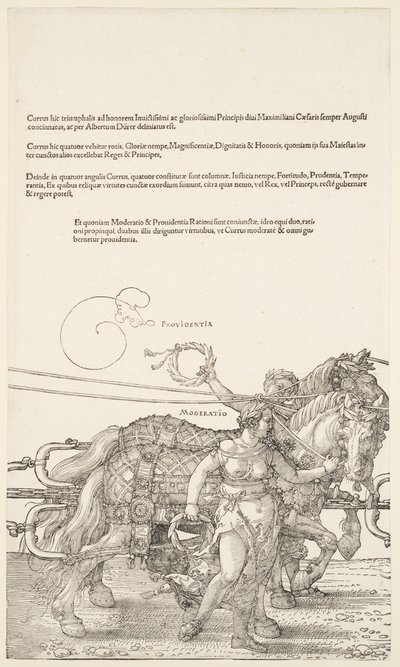 Der große Triumphwagen: Providentia und Moderatio von Albrecht Dürer