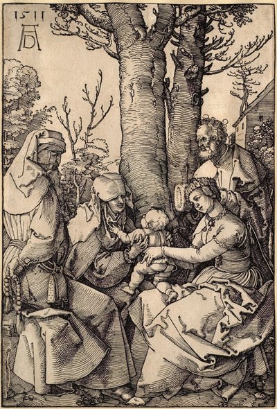 Die Heilige Familie mit Joachim und Anna unter einem Baum von Albrecht Dürer