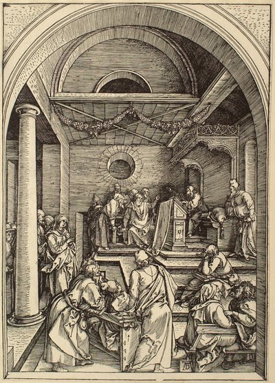Das Marienleben: Christus unter den Schriftgelehrten von Albrecht Dürer
