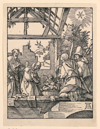 Die Geburt Christi (Anbetung der Hirten) aus der Serie Die Kleine Passion von Albrecht Dürer