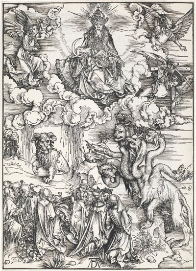 Das siebenköpfige Tier und das Tier mit Lammhörnern, aus Die Apokalypse des Johannes von Albrecht Dürer