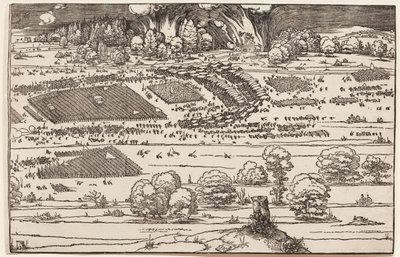 Die Belagerung einer Festung (nur die rechte Seite von 2 Blöcken) von Albrecht Dürer