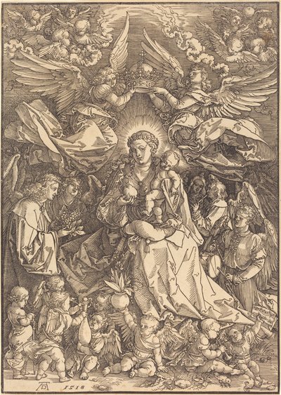 Die Jungfrau umgeben von vielen Engeln von Albrecht Dürer