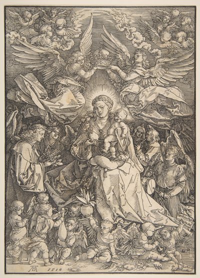 Die Jungfrau umgeben von vielen Engeln von Albrecht Dürer