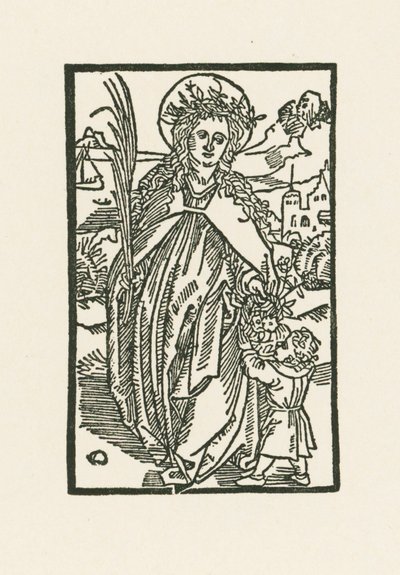 Heilige Dorothea. Illustration zu Hortulus Anime. Gedruckt von Michael Furter, Basel von Albrecht Dürer or Duerer