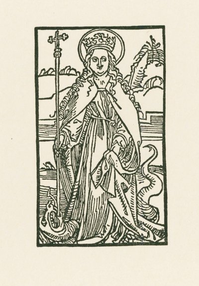 Heilige Margareta. Illustration zu Hortulus Anime. Gedruckt von Michael Furter, Basel von Albrecht Dürer or Duerer
