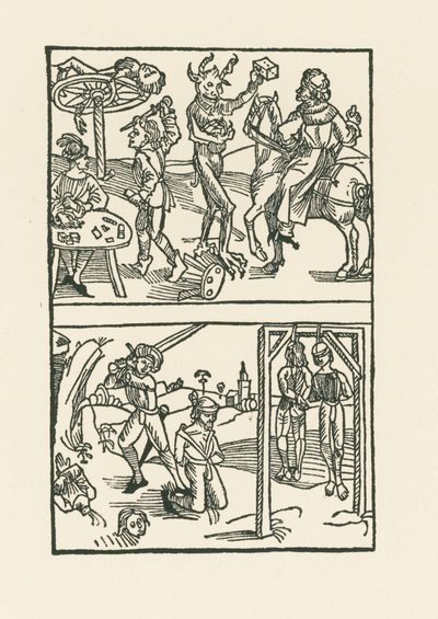 Holzschnitt zu "Wie der Würfel auf ist Kumen" von Albrecht Dürer or Duerer