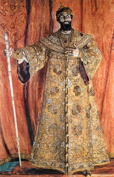 Feodor Chaliapin als Boris Godunov in Mussorgskys Boris Godunov von Aleksandr Jakovlevic Golovin