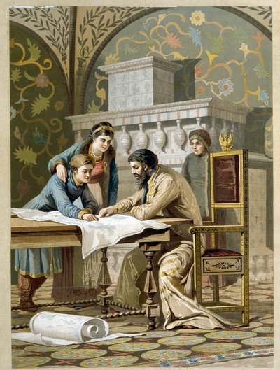 B. Godunov und seine Kinder, Feodor und Xenia von Aleksei Danilovich Kivshenko