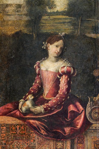Porträt einer Adligen (Detail) von Alessandro Bonvicino Moretto