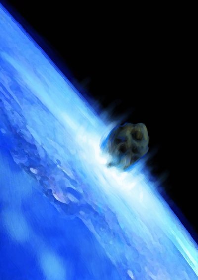 Ein Asteroid stürzt auf die Erde zu, das Ende der Welt von Alessandro Lonati