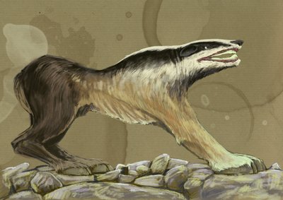 Fantastische Monster und Kreaturen, Kryptozoologie: Darstellung einer Crocotte (oder Leucrotta, Corocotta, Crocuta, Hyäne), mythischer Wolfshund aus Indien oder Äthiopien von Alessandro Lonati
