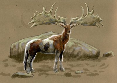 Fantastische Monster und Kreaturen, Kryptozoologie: Darstellung eines Hippocerfs von Alessandro Lonati