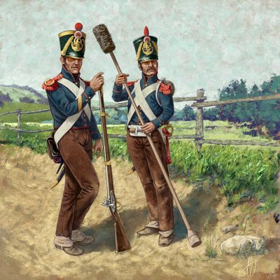 Französische abgesetzte Artilleristen in Felduniform 1809, 2024 von Alessandro Lonati