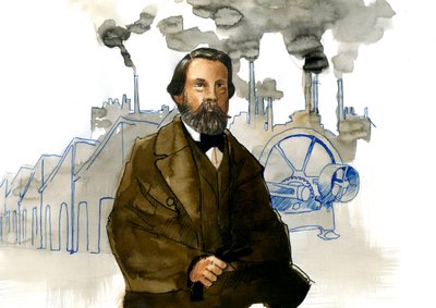 Porträt von Friedrich Engels (1820-1895), deutscher sozialistischer Theoretiker und Politiker von Alessandro Lonati