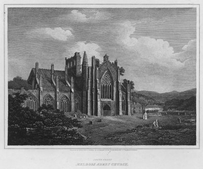 Südfront, Melrose Abbey Church (Stich) von Alexander (after) Nasmyth