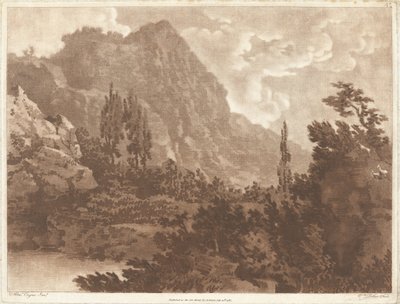 Eine zweite Zeichnung, die aus dem gleichen Klecks gemacht wurde von Alexander Cozens and William Pether