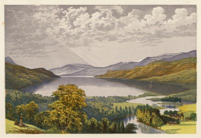 Schottische Loch-Szenerie: Loch Tay (Farblithographie) von Alexander Francis (after) Lydon