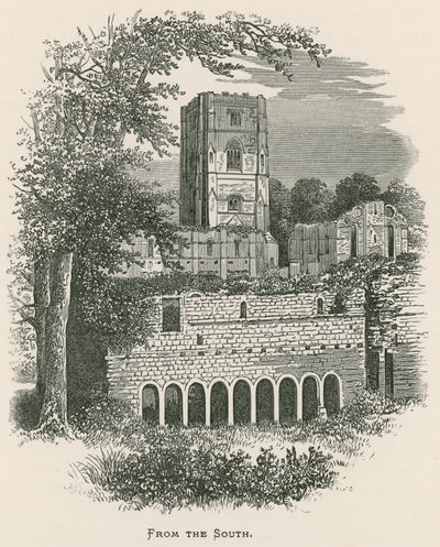 Fountains Abbey, von Süden von Alexander Francis Lydon